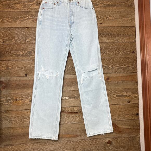 RE/DONE High Rise Loose Fit in Bleach Destroy Color Size 26 NWOT - Picture 5 of 12